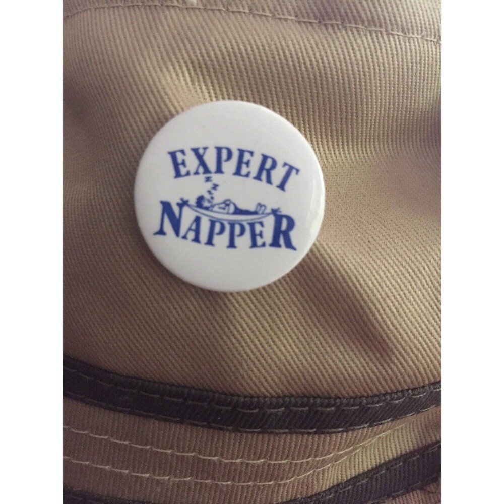 Expert Napper Sleep Retirement Novelty Pin Button Joke Gag Gift Senior Old Man